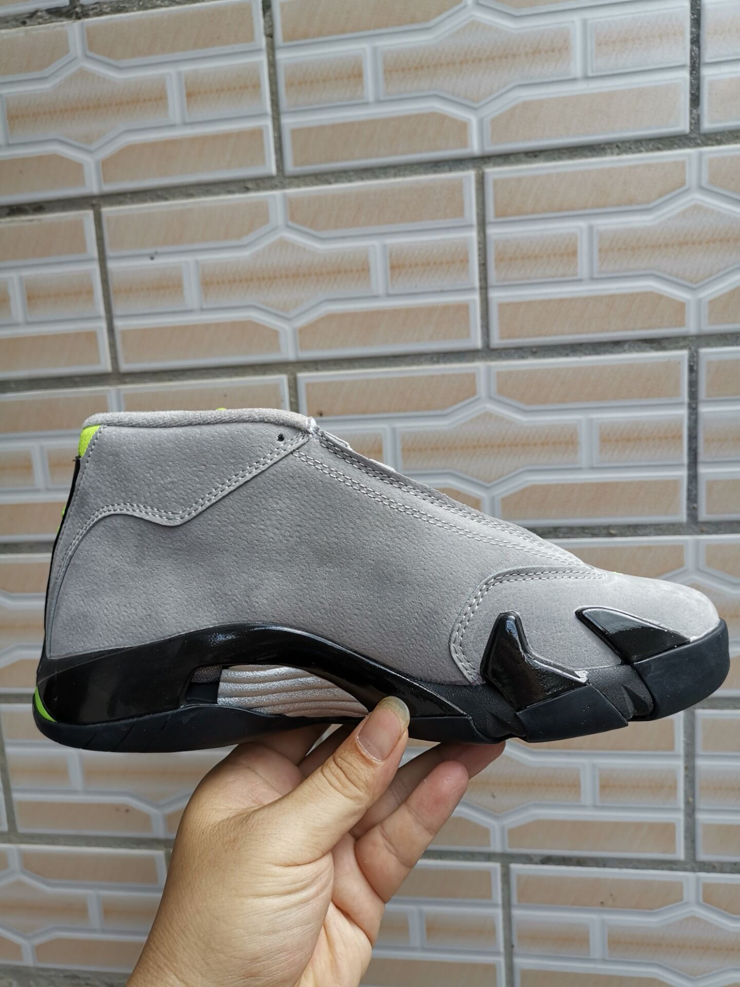 2019 Air Jordan 14 Grey Black Yellow Shoes - Click Image to Close